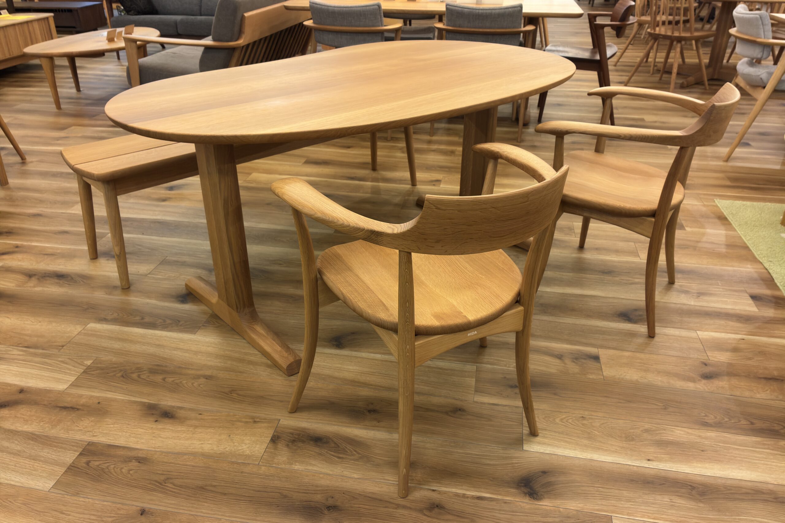飛騨家具,HIDA,飛騨産業,侭,クレセント,オーダーダイニング,豆,国産,天然木,枚方家具団地,木匠舘マイ・ドゥ